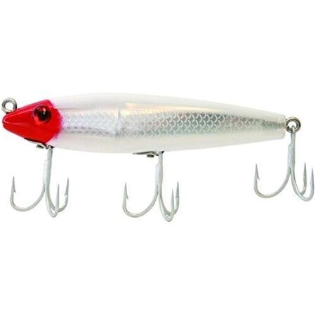 Mirrolure Classic Series Twitchbait, 3 58, 38 Oz, 3D Eyes, Red HeadWhite Back  BellySilver Scale, Float 7M-11
